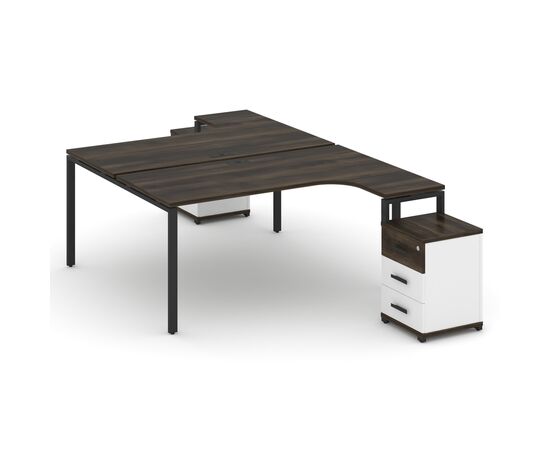 Концепт Рабочая станция с 2 опорными тумбами 1580x2400x750 CN.DSA-306 A Дуб Мали/Белый Бриллиант/Металл Черный, Основной цвет: Дуб Мали/Белый Бриллиант/Металл Черный, Ширина: 1580, Высота: 750, Глубина: 2400, Максимальная ширина: 1580, Максимальная глубина: 2400, Максимальная высота: 750, Вес: 120,68, Объем: 0,384, Бренд: РИВА ООО, Артикул для сайта: CN.DSA-306 A, изображение 2post-test