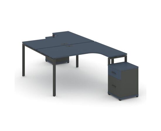 Концепт Рабочая станция с 2 опорными тумбами 1380x2400/3532x750 CN.DSA-307 A Звездный Сапфир/Антрацит NEW/Металл Антрацит, Основной цвет: Звездный Сапфир/Антрацит NEW/Металл Антрацит, Ширина: 1380, Высота: 750, Глубина: 3532, Максимальная ширина: 1380, Максимальная глубина: 3532, Максимальная высота: 750, Минимальная глубина: 2400, Вес: 112,39, Объем: 0,361, Бренд: РИВА ООО, Артикул для сайта: CN.DSA-307 A, изображение 2post-test