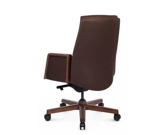 Кресло Франко-M 68x78x103/109 B2415-1 Коричневый, Основной цвет: Коричневый, Ширина: 68, Высота: 109, Глубина: 78, Максимальная ширина: 68, Максимальная глубина: 78, Максимальная высота: 109, Вес: 32, Материал сиденья: натуральная кожа/экокожа, Механизм: синхромеханизм с фиксацией в 4 положениях, Подголовник: обитые кожей в цвет кресла/массив  дерева, Цвет сиденья: Коричневый, Цвет спинки: Коричневый, Максимальная нагрузка: 250, Материал спинки: натуральная кожа/экокожа, Гарантия: 5 лет, Страна производитель: Китай, Объем: 0,286, Бренд: РИВА ООО, Артикул для сайта: B2415-1, изображение 5post-test