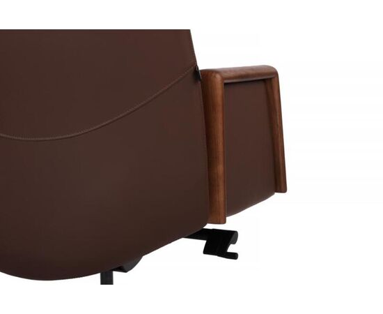 Кресло Франко-M 68x78x103/109 B2415-1 Коричневый, Основной цвет: Коричневый, Ширина: 68, Высота: 109, Глубина: 78, Максимальная ширина: 68, Максимальная глубина: 78, Максимальная высота: 109, Вес: 32, Материал сиденья: натуральная кожа/экокожа, Механизм: синхромеханизм с фиксацией в 4 положениях, Подголовник: обитые кожей в цвет кресла/массив  дерева, Цвет сиденья: Коричневый, Цвет спинки: Коричневый, Максимальная нагрузка: 250, Материал спинки: натуральная кожа/экокожа, Гарантия: 5 лет, Страна производитель: Китай, Объем: 0,286, Бренд: РИВА ООО, Артикул для сайта: B2415-1, изображение 10post-test