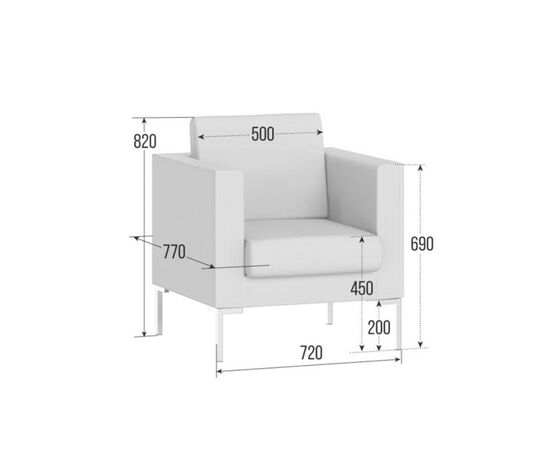 Ханс Кресло 720x770x820 HNS-01 Teddy 024/Металл Хром, Основной цвет: Teddy 024/Металл Хром, Ширина: 720, Высота: 820, Глубина: 770, Максимальная ширина: 720, Максимальная глубина: 770, Максимальная высота: 820, Вес: 26, Объем: 0,5, Бренд: РИВА ООО, Артикул для сайта: HNS-01, изображение 2post-test