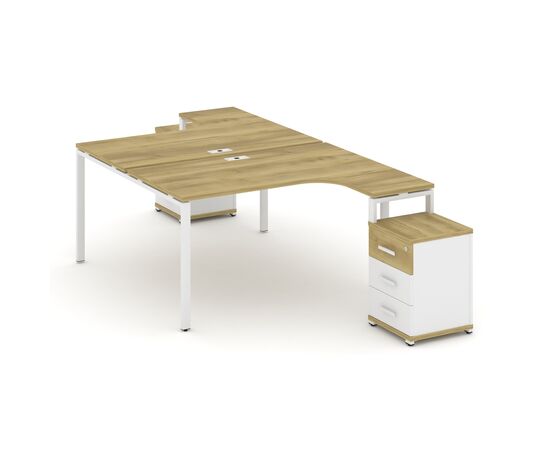 Концепт Рабочая станция с 2 опорными тумбами 1380x2400/3532x750 CN.DSA-305 A Дуб Винченцо/Белый Бриллиант/Металл Белый, Основной цвет: Дуб Винченцо/Белый Бриллиант/Металл Белый, Ширина: 1380, Высота: 750, Глубина: 3532, Максимальная ширина: 1380, Максимальная глубина: 3532, Максимальная высота: 750, Минимальная глубина: 2400, Вес: 114,42, Объем: 0,366, Бренд: РИВА ООО, Артикул для сайта: CN.DSA-305 A, изображение 2post-test
