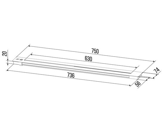Трек 750x74x1 SPT-1AB-75-K.N Чёрный, Основной цвет: Чёрный, Ширина: 750, Высота: 1, Глубина: 74, Максимальная ширина: 750, Максимальная глубина: 74, Максимальная высота: 1, Вес: 1,842, Объем: 0,02, Бренд: РИВА ООО, Артикул для сайта: SPT-1AB-75-K.N, изображение 2post-test