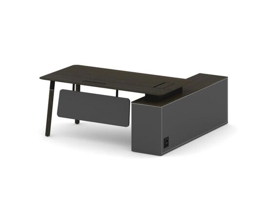 Фреско Стол руководителя 1800x1798x750 FR.SR-18 (L) Дуб Темный/Базальт UM/Металл Черный/Нерж. Сталь, Основной цвет: Дуб Темный/Базальт UM/Металл Черный/Нерж. Сталь, Ширина: 1800, Высота: 750, Глубина: 1798, Максимальная ширина: 1800, Максимальная глубина: 1798, Максимальная высота: 750, Объем: 0,229, Бренд: РИВА ООО, Артикул для сайта: FR.SR-18 (L), изображение 2post-test