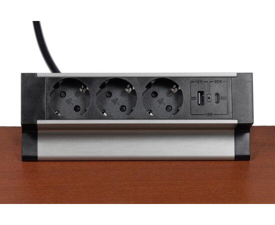 Блок розеток настольный с двумя крепежами 3 розетки USB-A USB-C 215x75x82 G4103Y-2AC.N Серебро/Черный, Основной цвет: Серебро/Черный, Ширина: 215, Высота: 82, Глубина: 75, Максимальная ширина: 215, Максимальная глубина: 75, Максимальная высота: 82, Вес: 0,755, Объем: 0,003, Бренд: РИВА ООО, Артикул для сайта: G4103Y-2AC.N, изображение 4post-test