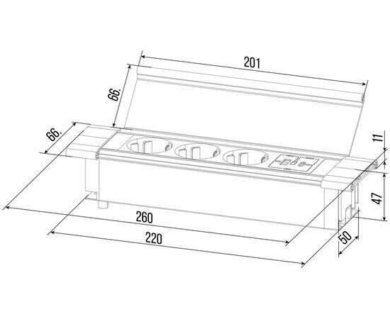 Блок розеток с откидной крышкой 3 розетки USB-A USB-C 260x66x11 G4103Q-2AC.N Серебро/Белый, Основной цвет: Серебро/Белый, Ширина: 260, Высота: 11, Глубина: 66, Максимальная ширина: 260, Максимальная глубина: 66, Максимальная высота: 11, Вес: 0,755, Объем: 0,002, Бренд: РИВА ООО, Артикул для сайта: G4103Q-2AC.N, изображение 2post-test