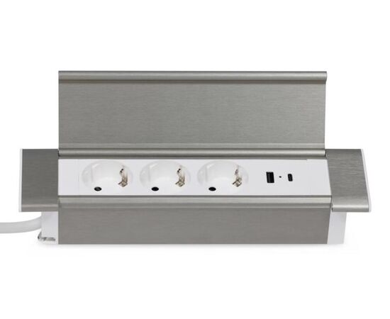 Блок розеток с откидной крышкой 3 розетки USB-A USB-C 260x66x11 G4103Q-2AC.N Серебро/Белый, Основной цвет: Серебро/Белый, Ширина: 260, Высота: 11, Глубина: 66, Максимальная ширина: 260, Максимальная глубина: 66, Максимальная высота: 11, Вес: 0,755, Объем: 0,002, Бренд: РИВА ООО, Артикул для сайта: G4103Q-2AC.N, изображение 4post-test
