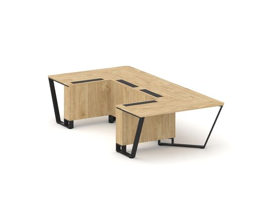Стил Мит Стол переговорный П-образный 1600x3200x750 KD-PR.B.SP-07P Тиквуд Светлый/Металл Черный, Основной цвет: Тиквуд Светлый/Металл Черный, Ширина: 1600, Высота: 750, Глубина: 3200, Максимальная ширина: 1600, Максимальная глубина: 3200, Максимальная высота: 750, Объем: 0,773, Бренд: РИВА ООО, Артикул для сайта: KD-PR.B.SP-07P, изображение 2post-test