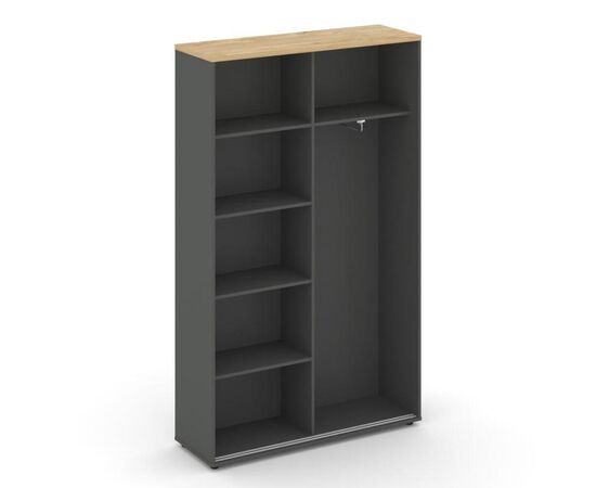 Стайл Проджект Шкаф-купе комбинированный 1200x400x1982 SN.SHK-002 Антрацит NEW/Тиквуд Светлый/Черный Ручки, Основной цвет: Антрацит NEW/Тиквуд Светлый/Черный Ручки, Ширина: 1200, Высота: 1982, Глубина: 400, Максимальная ширина: 1200, Максимальная глубина: 400, Максимальная высота: 1982, Объем: 0,167, Бренд: РИВА ООО, Артикул для сайта: SN.SHK-002, изображение 2post-test