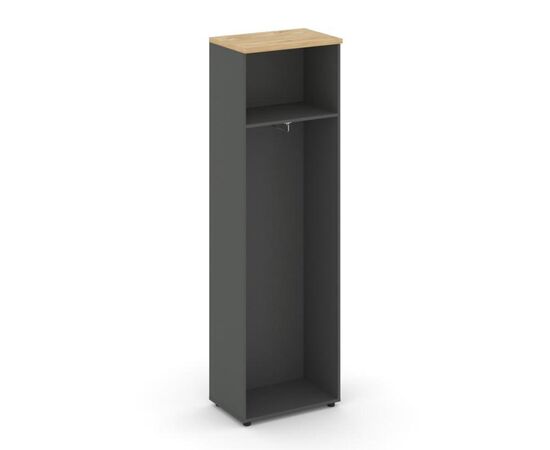 Стайл Проджект Гардероб узкий неглубокий 600x400x1982 SN.GB-001 Антрацит NEW/Тиквуд Светлый/Черный Ручки, Основной цвет: Антрацит NEW/Тиквуд Светлый/Черный Ручки, Ширина: 600, Высота: 1982, Глубина: 400, Максимальная ширина: 600, Максимальная глубина: 400, Максимальная высота: 1982, Объем: 0,094, Бренд: РИВА ООО, Артикул для сайта: SN.GB-001, изображение 2post-test