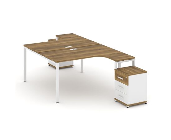 Концепт Рабочая станция с 2 опорными тумбами 1380x2400/3532x750 CN.DSA-305 A Сандал янтарный/Белый бриллиант/Металл белый, Основной цвет: Сандал янтарный/Белый бриллиант/Металл белый, Ширина: 1380, Высота: 750, Глубина: 3532, Максимальная ширина: 1380, Максимальная глубина: 3532, Максимальная высота: 750, Минимальная глубина: 2400, Вес: 114,42, Объем: 0,366, Бренд: РИВА ООО, Артикул для сайта: CN.DSA-305 A, изображение 2post-test