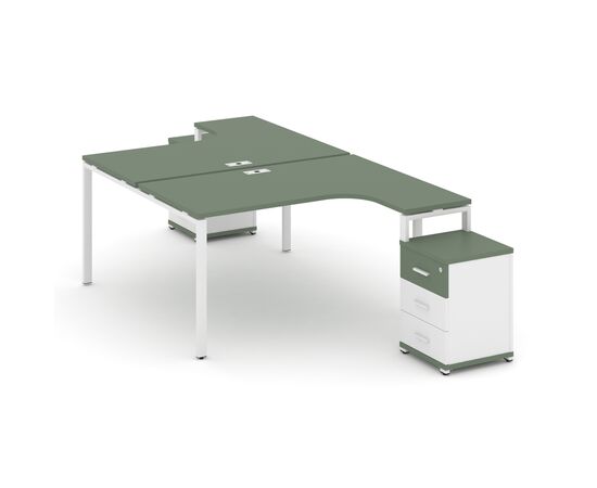 Концепт Рабочая станция с 2 опорными тумбами 1580x2400x750 CN.DSA-306 A Кобо/Белый Бриллиант/Металл Белый, Основной цвет: Кобо/Белый Бриллиант/Металл Белый, Ширина: 1580, Высота: 750, Глубина: 2400, Максимальная ширина: 1580, Максимальная глубина: 2400, Максимальная высота: 750, Вес: 120,68, Объем: 0,384, Бренд: РИВА ООО, Артикул для сайта: CN.DSA-306 A, изображение 2post-test