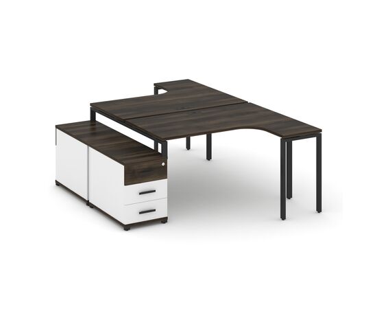 Концепт Рабочая станция с двойной опорной тумбой 1380/1746x2400x750 CN.DSA-301 A Дуб Мали/Белый Бриллиант/Металл Черный, Основной цвет: Дуб Мали/Белый Бриллиант/Металл Черный, Ширина: 1746, Высота: 750, Глубина: 2400, Максимальная ширина: 1746, Максимальная глубина: 2400, Минимальная ширина: 1380, Максимальная высота: 750, Вес: 133,01, Объем: 0,384, Бренд: РИВА ООО, Артикул для сайта: CN.DSA-301 A, изображение 2post-test