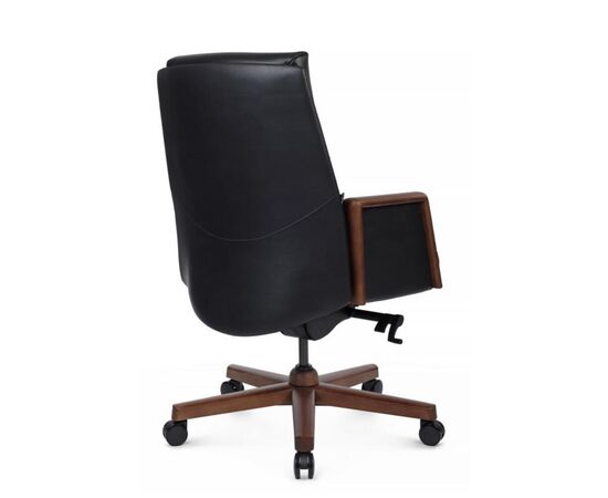Кресло Франко-M 68x78x103/109 B2415-1 Чёрный, Основной цвет: Чёрный, Ширина: 68, Высота: 109, Глубина: 78, Максимальная ширина: 68, Максимальная глубина: 78, Максимальная высота: 109, Вес: 32, Материал сиденья: натуральная кожа/экокожа, Механизм: синхромеханизм с фиксацией в 4 положениях, Подголовник: обитые кожей в цвет кресла/массив  дерева, Цвет сиденья: Черный, Цвет спинки: Черный, Максимальная нагрузка: 250, Материал спинки: натуральная кожа/экокожа, Гарантия: 5 лет, Страна производитель: Китай, Объем: 0,286, Бренд: РИВА ООО, Артикул для сайта: B2415-1, изображение 3post-test