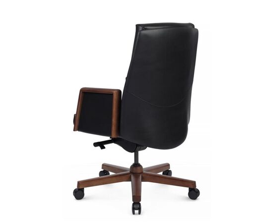 Кресло Франко-M 68x78x103/109 B2415-1 Чёрный, Основной цвет: Чёрный, Ширина: 68, Высота: 109, Глубина: 78, Максимальная ширина: 68, Максимальная глубина: 78, Максимальная высота: 109, Вес: 32, Материал сиденья: натуральная кожа/экокожа, Механизм: синхромеханизм с фиксацией в 4 положениях, Подголовник: обитые кожей в цвет кресла/массив  дерева, Цвет сиденья: Черный, Цвет спинки: Черный, Максимальная нагрузка: 250, Материал спинки: натуральная кожа/экокожа, Гарантия: 5 лет, Страна производитель: Китай, Объем: 0,286, Бренд: РИВА ООО, Артикул для сайта: B2415-1, изображение 5post-test
