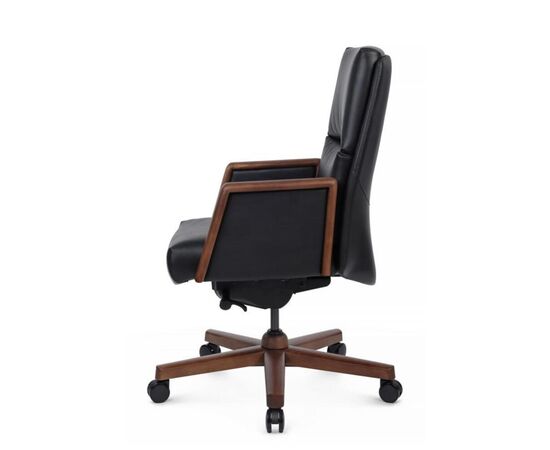 Кресло Франко-M 68x78x103/109 B2415-1 Чёрный, Основной цвет: Чёрный, Ширина: 68, Высота: 109, Глубина: 78, Максимальная ширина: 68, Максимальная глубина: 78, Максимальная высота: 109, Вес: 32, Материал сиденья: натуральная кожа/экокожа, Механизм: синхромеханизм с фиксацией в 4 положениях, Подголовник: обитые кожей в цвет кресла/массив  дерева, Цвет сиденья: Черный, Цвет спинки: Черный, Максимальная нагрузка: 250, Материал спинки: натуральная кожа/экокожа, Гарантия: 5 лет, Страна производитель: Китай, Объем: 0,286, Бренд: РИВА ООО, Артикул для сайта: B2415-1, изображение 6post-test