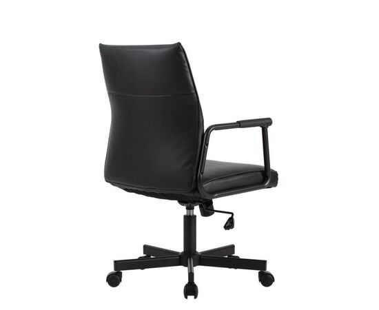 Кресло Стен 68x68x92/102 W-263 Чёрный, Основной цвет: Чёрный, Ширина: 68, Высота: 102, Глубина: 68, Максимальная ширина: 68, Максимальная глубина: 68, Максимальная высота: 102, Вес: 13,6, Материал сиденья: экокожа, Механизм: топ-ган, Подголовник: черный металл с пластиковыми накладками, Цвет сиденья: Черный, Цвет спинки: Черный, Максимальная нагрузка: 120, Материал спинки: экокожа, Гарантия: 1 год, Страна производитель: Китай, Объем: 0,093, Бренд: РИВА ООО, Артикул для сайта: W-263, изображение 3post-test