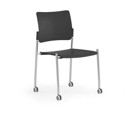 ПИНКО/PINKO Кресло пластиковое на колесах без подлокотников 44/53x45/48xh79 Pinko plastic black cast noArms Чернй/Хром, Основной цвет: Чернй/Хром, Ширина: 53, Высота: 79, Глубина: 48, Максимальная ширина: 53, Максимальная глубина: 48, Минимальная ширина: 44, Максимальная высота: 79, Минимальная глубина: 45, Вес: 8, Объем: 0,12, Бренд: ЦЕНТРЭКСИМ ООО, Артикул для сайта: Pinko plastic black cast noArms, изображение 2post-test