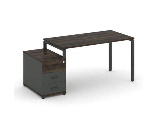 Концепт Стол письменный с 1 опорной тумбой 1580/1946x720x750 CN.SP-304 A Дуб Мали/Антрацит NEW/Металл Антрацит, Основной цвет: Дуб Мали/Антрацит NEW/Металл Антрацит, Ширина: 1946, Высота: 750, Глубина: 720, Максимальная ширина: 1946, Максимальная глубина: 720, Минимальная ширина: 1580, Максимальная высота: 750, Вес: 61,77, Объем: 0,157, Бренд: РИВА ООО, Артикул для сайта: CN.SP-304 A, изображение 2post-test