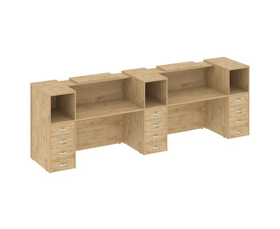 Оникс Ресепшн 3652x766x1187 O.R-K-13 Тиквуд Светлый, Основной цвет: Тиквуд Светлый, Ширина: 3652, Высота: 1187, Глубина: 766, Максимальная ширина: 3652, Максимальная глубина: 766, Максимальная высота: 1187, Объем: 0,497, Бренд: РИВА ООО, Артикул для сайта: O.R-K-13, изображение 2post-test