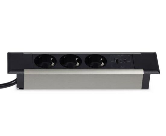 Блок розеток встраиваемый в стол 3 розетки USB-A USB-C 257x60x4 G4103T-2AC.N Серебро/Черный, Основной цвет: Серебро/Черный, Ширина: 257, Высота: 4, Глубина: 60, Максимальная ширина: 257, Максимальная глубина: 60, Максимальная высота: 4, Вес: 0,663, Объем: 0,002, Бренд: РИВА ООО, Артикул для сайта: G4103T-2AC.N, изображение 4post-test