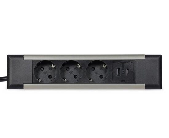 Блок розеток встраиваемый в стол 3 розетки USB-A USB-C 257x60x4 G4103T-2AC.N Серебро/Черный, Основной цвет: Серебро/Черный, Ширина: 257, Высота: 4, Глубина: 60, Максимальная ширина: 257, Максимальная глубина: 60, Максимальная высота: 4, Вес: 0,663, Объем: 0,002, Бренд: РИВА ООО, Артикул для сайта: G4103T-2AC.N, изображение 5post-test