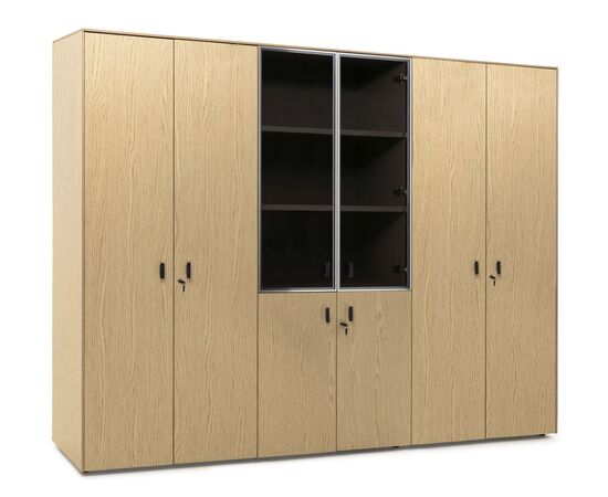 ЭКЗЕ/EXE Шкаф комбинированный+гардероб+для бумаг 242x44xh197 101 733 OAK 09 Дуб Светлый/Черный, Основной цвет: Дуб Светлый/Черный, Ширина: 242, Высота: 197, Глубина: 44, Максимальная ширина: 242, Максимальная глубина: 44, Максимальная высота: 197, Вес: 336, Объем: 0,77, Бренд: ЦЕНТРЭКСИМ ООО, Артикул для сайта: 101 733 OAK 09, изображение 2post-test