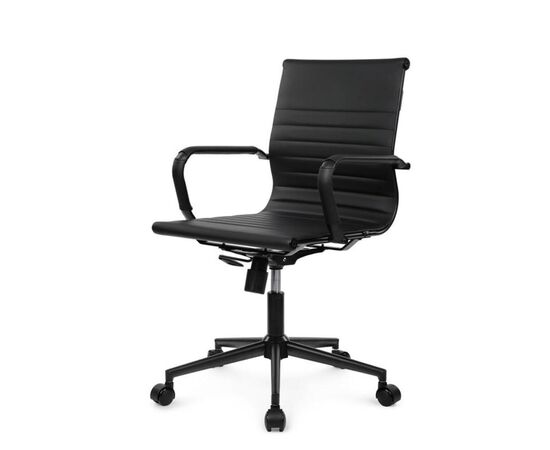 Кресло Хьюго RCH 57x56x92/102 6002-2SEB Черный/Металл черный, Основной цвет: Черный/Металл черный, Ширина: 57, Высота: 102, Глубина: 56, Максимальная ширина: 57, Максимальная глубина: 56, Максимальная высота: 102, Вес: 12,6, Материал сиденья: экокожа, Механизм: топ-ган, Подголовник: черный металл, с накладками из экокожи в цвет кресла, Цвет сиденья: Черный, Цвет спинки: Черный, Максимальная нагрузка: 120, Материал спинки: экокожа, Гарантия: 1 год, Страна производитель: Китай, Объем: 0,288, Бренд: РИВА ООО, Артикул для сайта: 6002-2SEB, изображение 7post-test