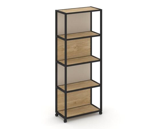 Шелф Мобайл Стеллаж 5 уровней 1 секция 1200x400x2000 VR.LT-STK-504.12 Тиквуд Светлый/Металл Черный/W-04, Основной цвет: Тиквуд Светлый/Металл Черный/W-04, Ширина: 1200, Высота: 2000, Глубина: 400, Максимальная ширина: 1200, Максимальная глубина: 400, Максимальная высота: 2000, Объем: 0,143, Бренд: РИВА ООО, Артикул для сайта: VR.LT-STK-504.12, изображение 2post-test
