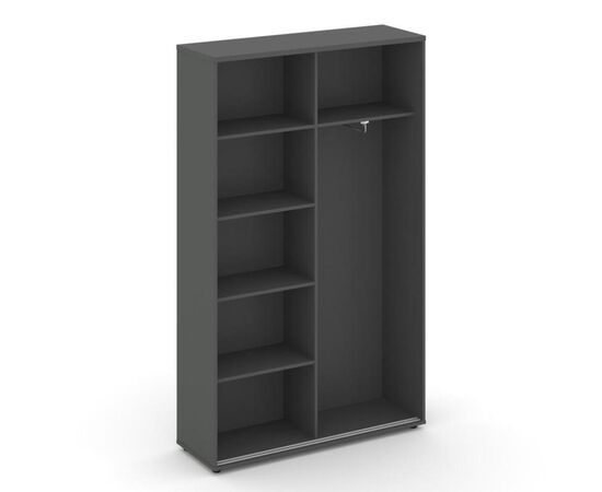 Стайл Проджект Шкаф-купе комбинированный 1200x400x1982 SN.SHK.E-002 Антрацит NEW/Антрацит NEW/Белый/Черный Ручки, Основной цвет: Антрацит NEW/Антрацит NEW/Белый/Черный Ручки, Ширина: 1200, Высота: 1982, Глубина: 400, Максимальная ширина: 1200, Максимальная глубина: 400, Максимальная высота: 1982, Объем: 0,138, Бренд: РИВА ООО, Артикул для сайта: SN.SHK.E-002, изображение 2post-test