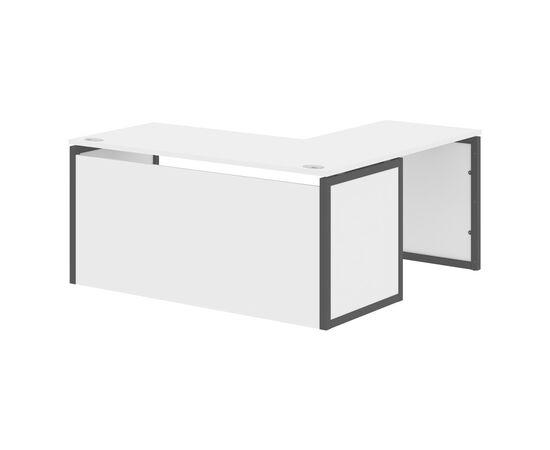 ИКСТЕН КЬЮ ПИ/XTEN-QP Стол угловой 1600х1500х750 XQPCT 1615H Белый /Антрацит, Основной цвет: Белый /Антрацит, Ширина: 1600, Высота: 750, Глубина: 1500, Материал: ЛДСП, Вес: 86,7, Объем: 0,191, Бренд: ТАЙПИТ-МК ООО, Артикул для сайта: XQPCT 1615H, изображение 2post-test