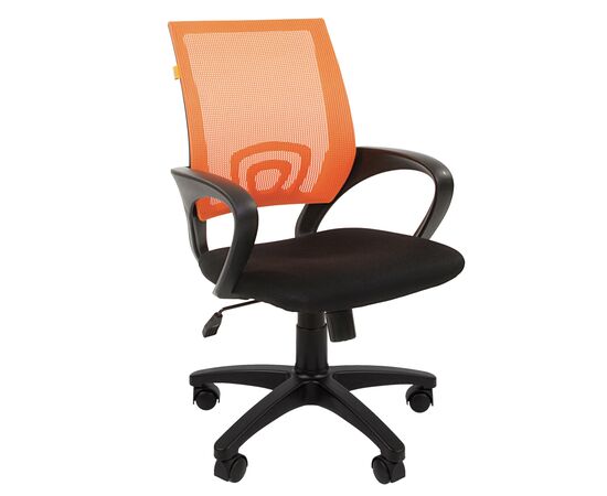Офисное кресло ЧАИРМАН 696/CHAIRMAN 696 440х470х880/975 7013172 Черно-оранжевый, Основной цвет: Черно-оранжевый, Ширина: 440, Диаметр крестовины мм (Мягкие кресла): 600, Высота: 880, Глубина: 470, Материал: Ткань TW/ Сетчатый акрил, Пятилучье форма: пластиковая, Ролики: стандарт BIFMA 5,1 (США), диаметр штока 11 мм, покрытие – нейлон, Высота от пола до верхней части спинки, макс: 975, Максимальная ширина: 440, Высота от пола до верхней части сиденья, мин: 435, Максимальная высота: 975, Материал подлокотников: Пластиковые, Вес: 9,8, Механизм: с возможностью фиксации кресла в рабочем положении. Регулировка кресла по высоте, Гарантия: 2 года, Максимальная нагрузка: до 160 кг, Бренд: ТАЙПИТ-МК ООО, Высота спинки: 480, Высота от пола до верхней части спинки мин (Мягкие кресла): 880, Высота от пола до верхней части сиденья макс (Мягкие кресла): 530, Ширина между подлокотниками мин (Мягкие кресла): 440, Ширина между подлокотниками макс (Мягкие кресла): 440, Высота от пола до верхнего края подлокотника мин (Мягкие кресла): 615, Высота от пола до верхнего края подлокотника макс (Мягкие кресла): 710, Ширина по внешнему краю подлокотников мин мм (Мягкие кресла): 560, Ширина по внешнему краю подлокотников макс (Мягкие кресла): 560, Объем: 0,087, Артикул для сайта: 7013172, изображение 2post-test