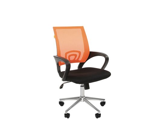 Офисное кресло ЧАИРМАН 696/CHAIRMAN 696 460х470х915/1010 7077469 Черно-оранжевый, Основной цвет: Черно-оранжевый, Ширина: 460, Диаметр крестовины мм (Мягкие кресла): 600, Высота: 915, Глубина: 470, Материал: Ткань TW/ Сетчатый акрил, Пятилучье форма: металлическая хромированная, Ролики: Стандарт BIFMA 5,1 (США), диаметр штока 11 мм, покрытие – полиуретан, Высота от пола до верхней части спинки, макс: 1010, Максимальная ширина: 460, Высота от пола до верхней части сиденья, мин: 450, Максимальная высота: 1010, Материал подлокотников: Пластиковые, Вес: 10,4, Механизм: с возможностью фиксации кресла в рабочем положении. Регулировка кресла по высоте, Гарантия: 2 года, Максимальная нагрузка: до 160 кг, Бренд: ТАЙПИТ-МК ООО, Высота спинки: 480, Высота от пола до верхней части спинки мин (Мягкие кресла): 915, Высота от пола до верхней части сиденья макс (Мягкие кресла): 545, Ширина между подлокотниками мин (Мягкие кресла): 460, Ширина между подлокотниками макс (Мягкие кресла): 460, Высота от пола до верхнего края подлокотника мин (Мягкие кресла): 640, Высота от пола до верхнего края подлокотника макс (Мягкие кресла): 735, Ширина по внешнему краю подлокотников мин мм (Мягкие кресла): 560, Ширина по внешнему краю подлокотников макс (Мягкие кресла): 560, Объем: 0,087, Артикул для сайта: 7077469, изображение 2post-test