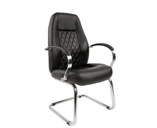 Офисное кресло ЧАИРМАН 950Б/CHAIRMAN 950В 525х510х1090 7061552 Чёрный, Основной цвет: Чёрный, Ширина: 525, Ширина по внешнему краю подлокотников макс (Мягкие кресла): 640, Высота: 1090, Глубина: 510, Материал: Экокожа, Максимальная ширина: 525, Высота от пола до верхней части сиденья, мин: 500, Максимальная нагрузка: до 100 кг, Максимальная высота: 1090, Материал подлокотников: Металлические хромированные с мягкими накладками, обитыми экокожей, Высота от пола до верхней части спинки мин (Мягкие кресла): 1090, Вес: 14,7, Высота от пола до верхней части спинки, макс: 1090, Высота спинки: 630, Высота от пола до верхней части сиденья макс (Мягкие кресла): 500, Ширина между подлокотниками мин (Мягкие кресла): 525, Ширина между подлокотниками макс (Мягкие кресла): 525, Глубина полозьев мм (Мягкие кресла): 590, Ширина полозьев мм (Мягкие кресла): 570, Высота от пола до верхнего края подлокотника мин (Мягкие кресла): 740, Высота от пола до верхнего края подлокотника макс (Мягкие кресла): 740, Ширина по внешнему краю подлокотников мин мм (Мягкие кресла): 640, Гарантия: 2 года, Страна производитель: Россия, Рекомендованная максимальная нагрузка: 100 кг, Объем: 0,2, Бренд: ТАЙПИТ-МК ООО, Артикул для сайта: 7061552, изображение 2post-test