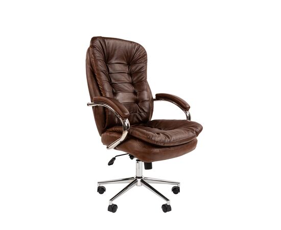 Офисное кресло ЧАИРМАН 795/CHAIRMAN 795 520х520х1150/1210 7130869 Темно-коричневый, Основной цвет: Темно-коричневый, Ширина: 520, Диаметр крестовины мм (Мягкие кресла): 700, Высота: 1150, Глубина: 520, Материал: Натуральная кожа/экокожа, Пятилучье форма: металлическая хромированная, Ролики: стандарт BIFMA 5,1 (США), диаметр штока 11 мм, покрытие – нейлон, Высота от пола до верхней части спинки, макс: 1210, Максимальная ширина: 520, Высота от пола до верхней части сиденья, мин: 495, Максимальная высота: 1210, Материал подлокотников: Металлические хромированные с мягкими накладками, обитыми натуральной кожей, Вес: 19,2, Механизм: с возможностью фиксации кресла в любом положении. Регулировка кресла по высоте, Гарантия: 2 года, Максимальная нагрузка: до 150 кг, Бренд: ТАЙПИТ-МК ООО, Высота спинки: 680, Высота от пола до верхней части спинки мин (Мягкие кресла): 1150, Высота от пола до верхней части сиденья макс (Мягкие кресла): 555, Ширина между подлокотниками мин (Мягкие кресла): 520, Ширина между подлокотниками макс (Мягкие кресла): 520, Высота от пола до верхнего края подлокотника мин (Мягкие кресла): 715, Высота от пола до верхнего края подлокотника макс (Мягкие кресла): 775, Ширина по внешнему краю подлокотников мин мм (Мягкие кресла): 660, Ширина по внешнему краю подлокотников макс (Мягкие кресла): 660, Объем: 0,216, Артикул для сайта: 7130869, изображение 2post-test