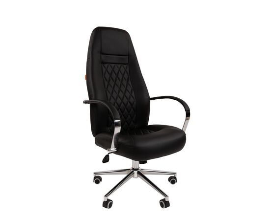 Офисное кресло ЧАИРМАН 950/CHAIRMAN 950 530х520х1220/1280 7115833 Чёрный, Основной цвет: Чёрный, Ширина: 530, Диаметр крестовины мм (Мягкие кресла): 700, Высота: 1220, Глубина: 520, Материал: Экокожа, Пятилучье форма: металлическая хромированная, Ролики: Стандарт BIFMA 5,1 (США), диаметр штока 11 мм, покрытие – полиуретан, Высота от пола до верхней части спинки, макс: 1280, Максимальная ширина: 530, Высота от пола до верхней части сиденья, мин: 470, Максимальная высота: 1280, Материал подлокотников: Металлические хромированные с мягкими накладками, обитыми экокожей, Вес: 16,8, Механизм: с возможностью фиксации кресла в любом положении. Регулировка кресла по высоте, Гарантия: 2 года, Максимальная нагрузка: до 120 кг, Бренд: ТАЙПИТ-МК ООО, Высота спинки: 805, Высота от пола до верхней части спинки мин (Мягкие кресла): 1220, Высота от пола до верхней части сиденья макс (Мягкие кресла): 530, Ширина между подлокотниками мин (Мягкие кресла): 530, Ширина между подлокотниками макс (Мягкие кресла): 530, Высота от пола до верхнего края подлокотника мин (Мягкие кресла): 705, Высота от пола до верхнего края подлокотника макс (Мягкие кресла): 765, Ширина по внешнему краю подлокотников мин мм (Мягкие кресла): 635, Ширина по внешнему краю подлокотников макс (Мягкие кресла): 635, Объем: 0,224, Артикул для сайта: 7115833, изображение 2post-test