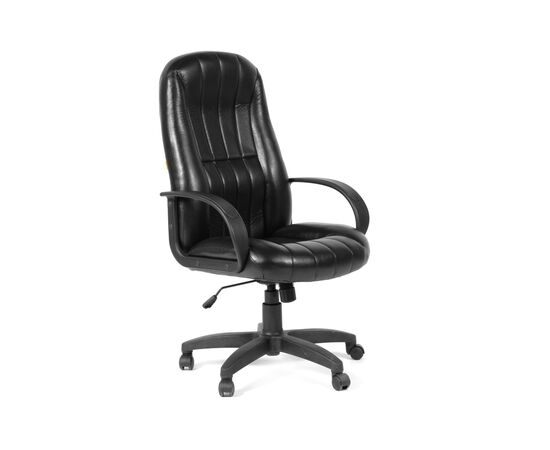 Офисное кресло ЧАИРМАН 685/CHAIRMAN 685 530х530х1150/1250 1180276 Чёрный, Основной цвет: Чёрный, Ширина: 530, Диаметр крестовины мм (Мягкие кресла): 680, Высота: 1150, Глубина: 500, Материал: Экокожа, Пятилучье форма: пластиковая, Ролики: стандарт BIFMA 5,1 (США), диаметр штока 11 мм, покрытие – нейлон, Высота от пола до верхней части спинки, макс: 1250, Максимальная ширина: 530, Высота от пола до верхней части сиденья, мин: 520, Максимальная высота: 1250, Материал подлокотников: Пластиковые, Вес: 14, Механизм: с возможностью фиксации кресла в рабочем положении. Регулировка кресла по высоте, Гарантия: 2 года, Максимальная нагрузка: до 120 кг, Бренд: ТАЙПИТ-МК ООО, Высота спинки: 715, Высота от пола до верхней части спинки мин (Мягкие кресла): 1150, Высота от пола до верхней части сиденья макс (Мягкие кресла): 620, Ширина между подлокотниками мин (Мягкие кресла): 530, Ширина между подлокотниками макс (Мягкие кресла): 530, Высота от пола до верхнего края подлокотника мин (Мягкие кресла): 670, Высота от пола до верхнего края подлокотника макс (Мягкие кресла): 770, Ширина по внешнему краю подлокотников мин мм (Мягкие кресла): 660, Ширина по внешнему краю подлокотников макс (Мягкие кресла): 660, Объем: 0,194, Артикул для сайта: 1180276, изображение 2post-test