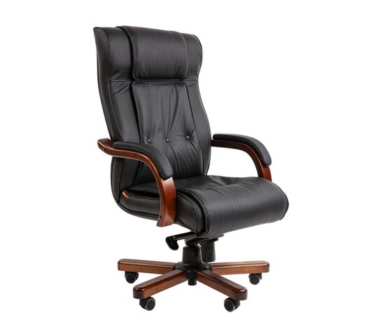 Офисное кресло ЧАИРМАН 653/CHAIRMAN 653 530х480х1170/1230 7187703 Чёрный, Основной цвет: Чёрный, Ширина: 530, Диаметр крестовины мм (Мягкие кресла): 700, Высота: 1170, Глубина: 480, Материал: Натуральная кожа/экокожа, Пятилучье форма: металлическая с деревянными накладками, Ролики: Стандарт BIFMA 5,1 (США), диаметр штока 11 мм, покрытие – полиуретан, Высота от пола до верхней части спинки, макс: 1230, Максимальная ширина: 530, Высота от пола до верхней части сиденья, мин: 490, Максимальная высота: 1230, Материал подлокотников: Деревянные с мягкими накладками, обитыми натуральной кожей/экокожей, Вес: 25, Механизм: повышенной комфортности с возможностью фиксации кресла в нескольких положениях. Регулировка кресла п, Гарантия: 2 года, Максимальная нагрузка: до 120 кг, Бренд: ТАЙПИТ-МК ООО, Высота спинки: 700, Высота от пола до верхней части спинки мин (Мягкие кресла): 1170, Высота от пола до верхней части сиденья макс (Мягкие кресла): 550, Ширина между подлокотниками мин (Мягкие кресла): 530, Ширина между подлокотниками макс (Мягкие кресла): 530, Высота от пола до верхнего края подлокотника мин (Мягкие кресла): 680, Высота от пола до верхнего края подлокотника макс (Мягкие кресла): 740, Ширина по внешнему краю подлокотников мин мм (Мягкие кресла): 655, Ширина по внешнему краю подлокотников макс (Мягкие кресла): 655, Объем: 0,339, Артикул для сайта: 7187703, изображение 2post-test