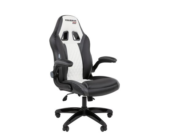 Кресло ЧАИРМАН ДРАЙВ 15/CHAIRMAN ДРАЙВ 15 490х490х1155/1250 7213472 черно-бело-серый, Основной цвет: черно-бело-серый, Ширина: 490, Диаметр крестовины мм (Мягкие кресла): 700, Высота: 1155, Глубина: 490, Материал: Экокожа, Пятилучье форма: пластиковая с декоративными пластиковыми элементами, Ролики: Стандарт BIFMA 5,1 (США), диаметр штока 11 мм, покрытие – полиуретан, Высота от пола до верхней части спинки, макс: 1250, Максимальная ширина: 490, Высота от пола до верхней части сиденья, мин: 480, Максимальная высота: 1250, Материал подлокотников: пластиковые, регулируемые, c декоративными пластиковыми элементами и мягкими накладками, обитыми эко, Вес: 14,5, Механизм: с возможностью фиксации кресла в любом положении. Регулировка кресла по высоте, Гарантия: 2 года, Максимальная нагрузка: до 120 кг, Бренд: ТАЙПИТ-МК ООО, Высота спинки: 730, Высота от пола до верхней части спинки мин (Мягкие кресла): 1155, Высота от пола до верхней части сиденья макс (Мягкие кресла): 575, Ширина между подлокотниками мин (Мягкие кресла): 490, Ширина между подлокотниками макс (Мягкие кресла): 490, Высота от пола до верхнего края подлокотника мин (Мягкие кресла): 710, Высота от пола до верхнего края подлокотника макс (Мягкие кресла): 805, Ширина по внешнему краю подлокотников мин мм (Мягкие кресла): 700, Ширина по внешнему краю подлокотников макс (Мягкие кресла): 700, Объем: 0,173, Артикул для сайта: 7213472, изображение 2post-test