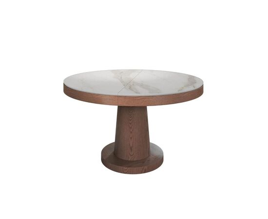 Стол Бильбо 120+40 круглый обеденный раздвижной 120x120x76 25016 Белый, Основной цвет: Белый, Ширина: 120, Высота: 76, Глубина: 120, Материал: Керамика, Максимальная ширина: 120, Максимальная глубина: 120, Максимальная высота: 76, Страна производитель: Россия, Объем: 1,094, Бренд: ЛЮКССОФА ООО, Артикул для сайта: 25016, изображение 3post-test