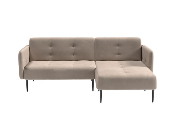 Диван-кровать Монако с шезлонгом с подлокотниками 222x148x84 0000004180000000036174 бархат пепельно-бежевый 25, Основной цвет: бархат пепельно-бежевый 25, Максимальная нагрузка: 240, Ширина: 222, Высота: 84, Глубина: 148, Материал: Ткань, Максимальная ширина: 222, Максимальная глубина: 148, Максимальная высота: 84, Вес: 64, Цвет опоры: Черный / Белый, Механизм: Клик-клак, Страна производитель: Россия, Объем: 2,76, Бренд: ЛЮКССОФА ООО, Артикул для сайта: 0000004180000000036174, изображение 2post-test