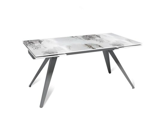 Стол Асти 160+40+40 раскладной 160x90x76 50167000001418 Белый с черным, Основной цвет: Белый с черным, Ширина: 160, Высота: 76, Глубина: 90, Материал: Керамика, Максимальная ширина: 160, Максимальная глубина: 90, Максимальная высота: 76, Цвет опоры: Черный матовый, Страна производитель: Россия, Объем: 1,094, Бренд: TOP CONCEPT, Артикул для сайта: 50167000001418, изображение 2post-test