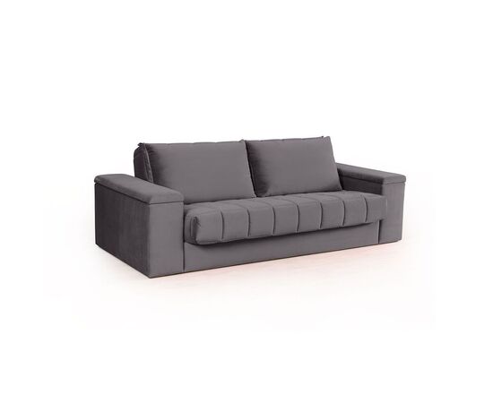 Диван-кровать Верона прямой 255x125x91 6206 велюр серый, Основной цвет: велюр серый, Максимальная нагрузка: 280, Ширина: 255, Высота: 91, Глубина: 125, Материал: Велюр, Максимальная ширина: 255, Максимальная глубина: 125, Максимальная высота: 91, Цвет опоры: Венге, Механизм: Еврософа, Гарантия: 18 месяцев, Страна производитель: Россия, Объем: 2,901, Бренд: TOP CONCEPT, Артикул для сайта: 6206, изображение 2post-test