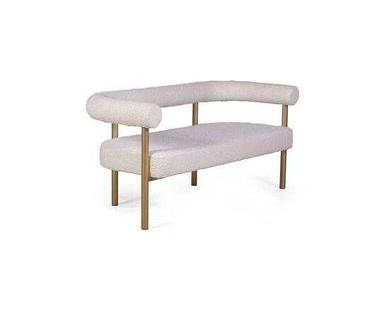 Диван Бигги 69x157x71 23474 букле Turin ivory / опоры золото, Основной цвет: букле Turin ivory / опоры золото, Максимальная нагрузка: 300 кг, Ширина: 157, Высота: 71, Глубина: 69, Материал: Ткань, Максимальная ширина: 157, Максимальная глубина: 69, Максимальная высота: 71, Вес: 22,5, Цвет опоры: Золото, Механизм: Без механизма, Страна производитель: Россия, Объем: 0,769, Бренд: ЛЮКССОФА ООО, Артикул для сайта: 23474, изображение 3post-test