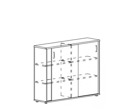 Шкаф-купе средний (для 2-х столов 70), шкафы НФ-00015542, Основной цвет: Белый премиум, Ширина: 1444, Глубина: 364, Высота: 1128, Артикул: А4 304 БПpost-test