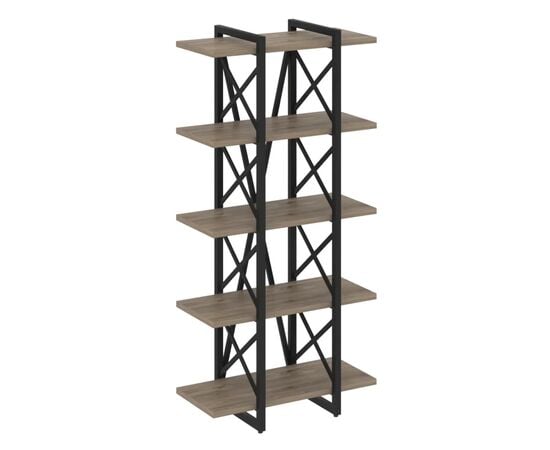 Стеллаж на регулируемых опорах опорах 5 ур., стеллажи НФ-00014323, Основной цвет: Тиквуд Темный/Черный, Ширина: 800, Глубина: 400, Высота: 1650, Артикул: VR.L-MST.O-5.4Vpost-test