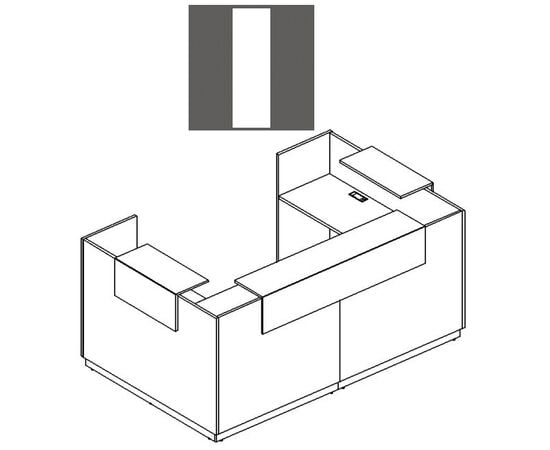 Стойка ресепшн П-образная (полка стандарт), a4 | а4 НФ-00019023, Основной цвет: Антрацит премиум/Белый премиум/Антрацит премиум, Ширина: 2450, Глубина: 1550, Высота: 1150, Артикул: А4 9878post-test