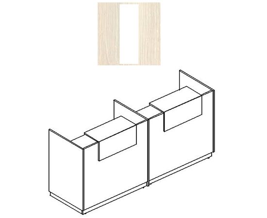 Стойка ресепшн прямая с промежуточной опорой (полка стандарт), a4 | а4 НФ-00018684, Основной цвет: Дуб шамони/ Белый премиум/ Дуб шамони, Ширина: 2475, Глубина: 730, Высота: 1150, Артикул: А4 9846 post-test