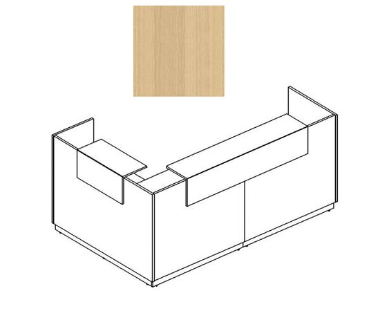 Стойка ресепшн угловая правая (полки стандарт), a4 | а4 НФ-00019015, Основной цвет: Дуб натуральный, Ширина: 2450, Глубина: 730, Высота: 1150, Артикул: А4 9874 НД/НД/НДpost-test