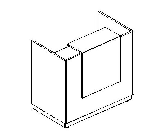 Стойка ресепшн прямая (полка высокая), a4 | а4 НФ-00014565, Основной цвет: Белый премиум, Ширина: 1250, Глубина: 730, Высота: 1150, Артикул: А4 9836 БП/БП/БПpost-test